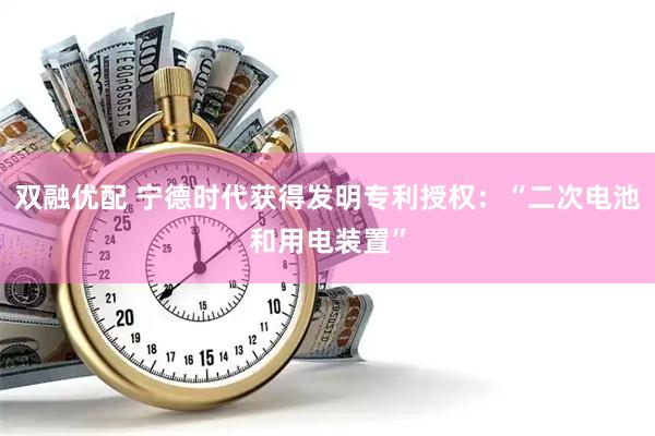 双融优配 宁德时代获得发明专利授权：“二次电池和用电装置”