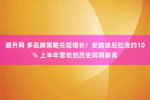 顺升网 多品牌策略兑现增长！安踏绩后拉涨约10% 上半年营收创历史同期新高